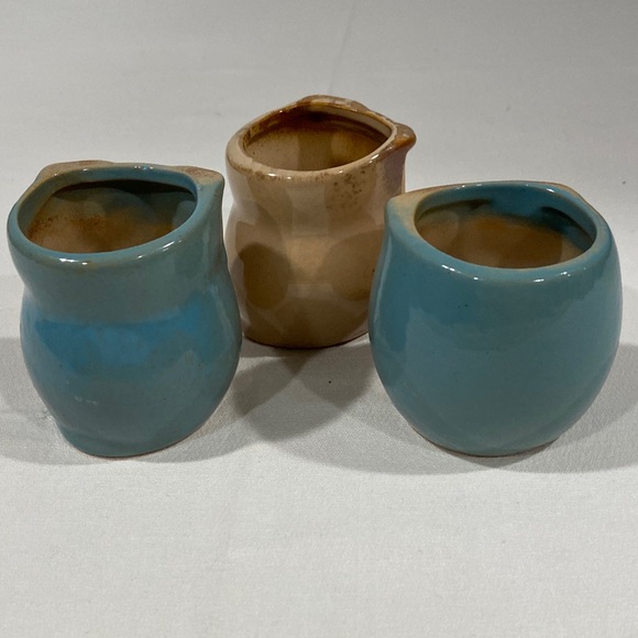 Set of 3 Mini Owl Ceramic Planters • Air Plant / Toothpick Holders - Picture 5 of 8